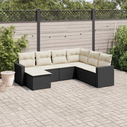 Set Divani da Giardino con Cuscini 7pz Nero Polyrattan 3251633