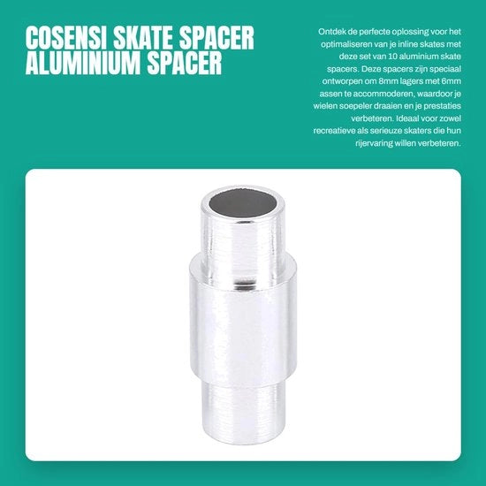 Set di spaziatori per ruote in lega di alluminio - 10 pezzi - Adatti per 8/6 mm - Materialesostenibile - Movimento più fluido