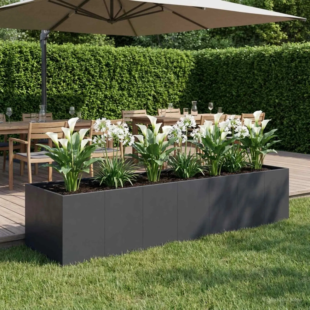 Vaso da giardino Nero 280 x 80 x 60 cm 3422156