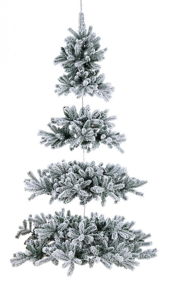 Albero di Natale Artificiale Pendente Innevato 150 cm 546 Rami Verde