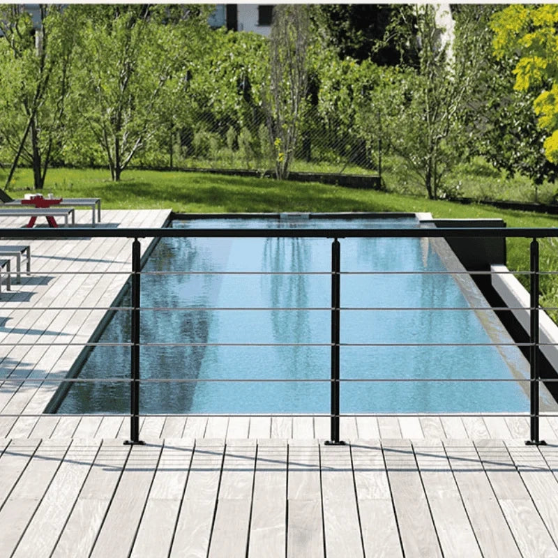 UNIVERSO - Kit di ringhiere da 2 m pronte per l'installazione in acciaio nero