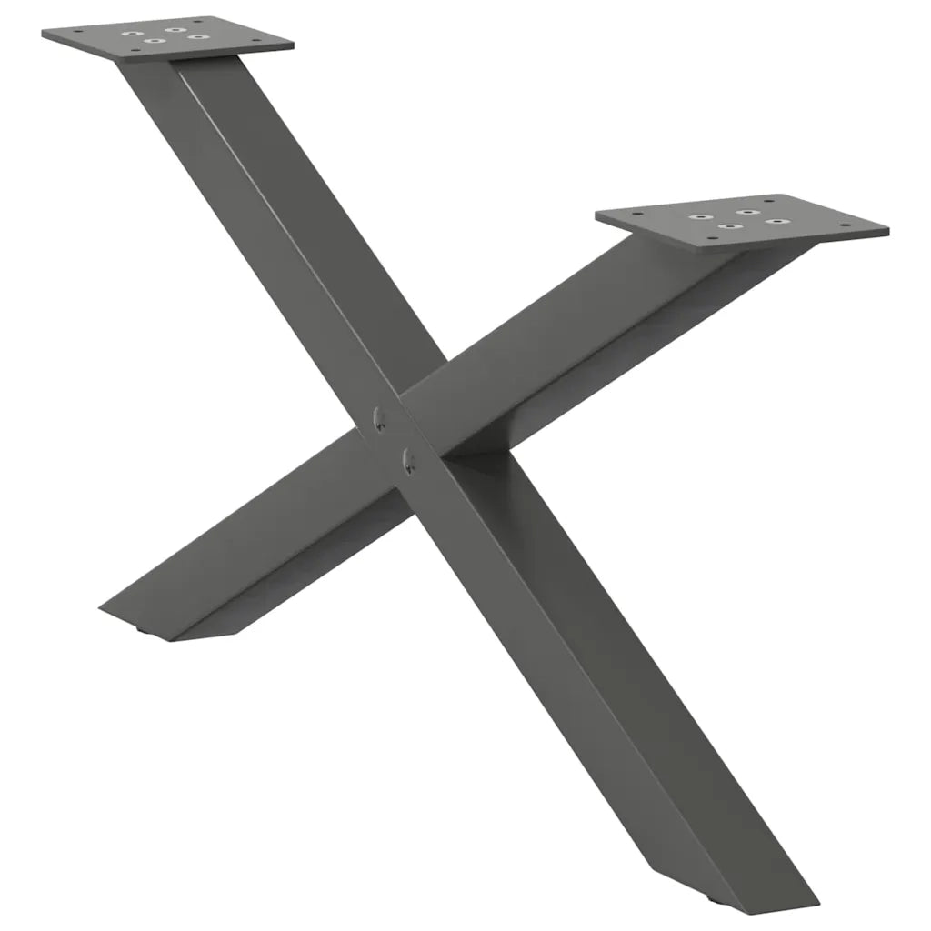 Gambe per Tavolino da CaffÃ¨ a Forma di X 2 pz Antracite 70x(30-31) cm Acciaio