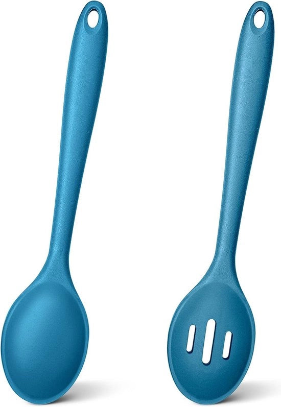 Set di Spatole in Silicone Premium, Resistente al Calore e al Lavastoviglie, Blu