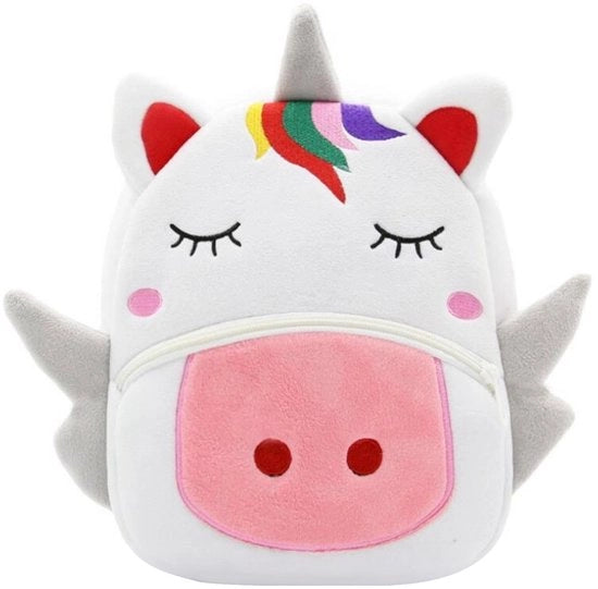 Borsa per bambini in piuma - Disegno animale cartone - Leggera - Portatile - 22x17x9 cm - Adatta per bambini - Borsa