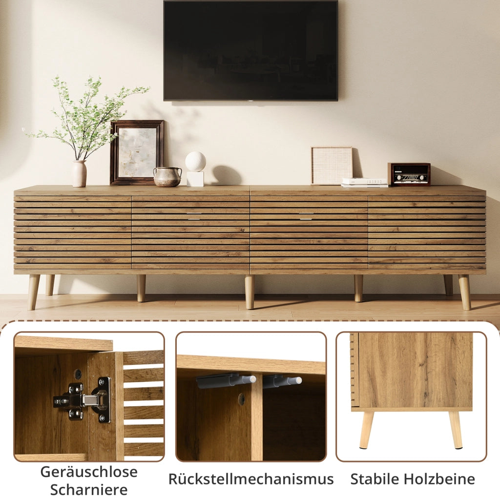 MOBILE TV 180x40x46 cm per TV fino a 75" 4 ante colore legno