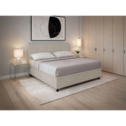 Letto imbottito Matrimoniale 180x190 cm Flat - Similpelle,Tortora,Contenitore