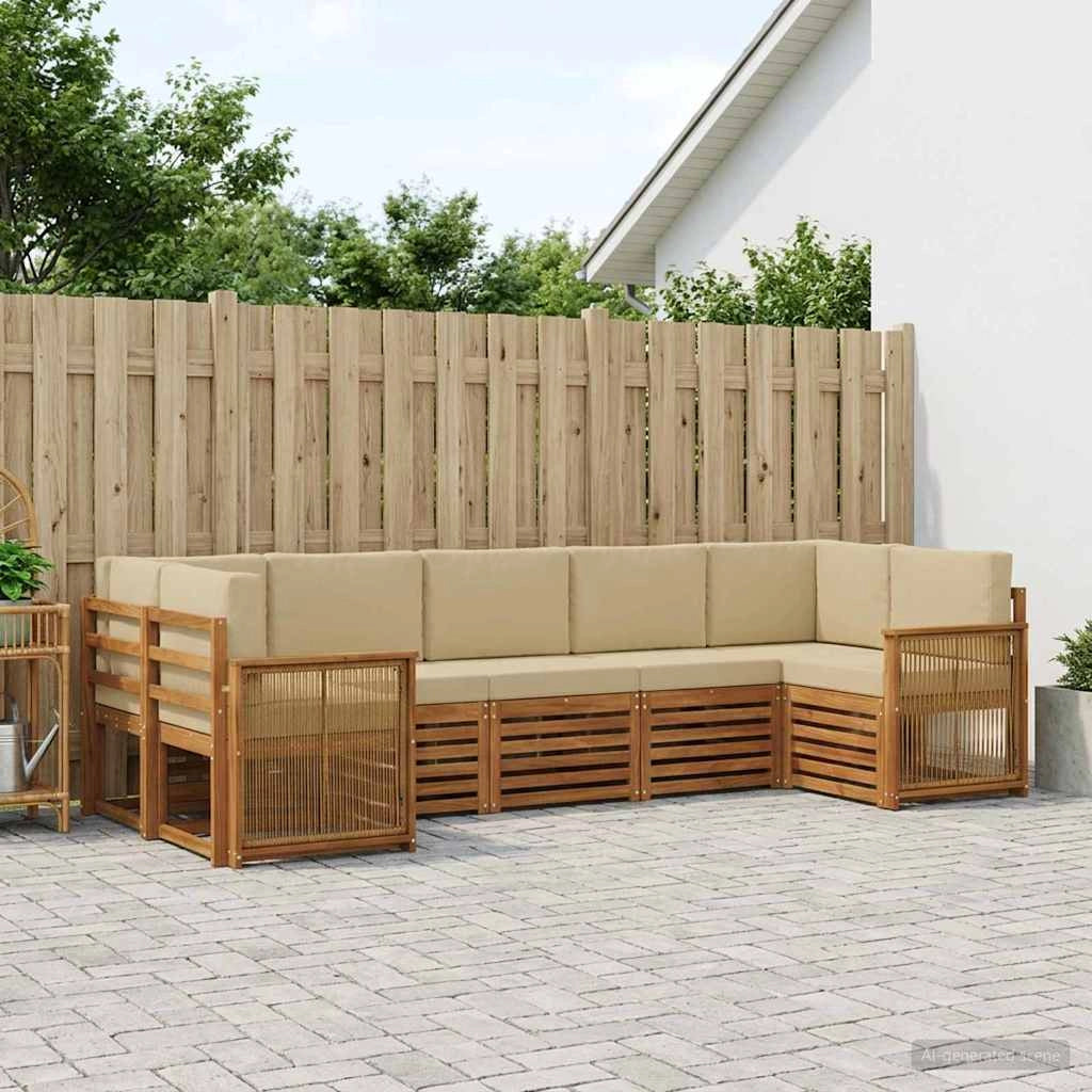 Set di divani da esterno 6 pz Naturale 3384809