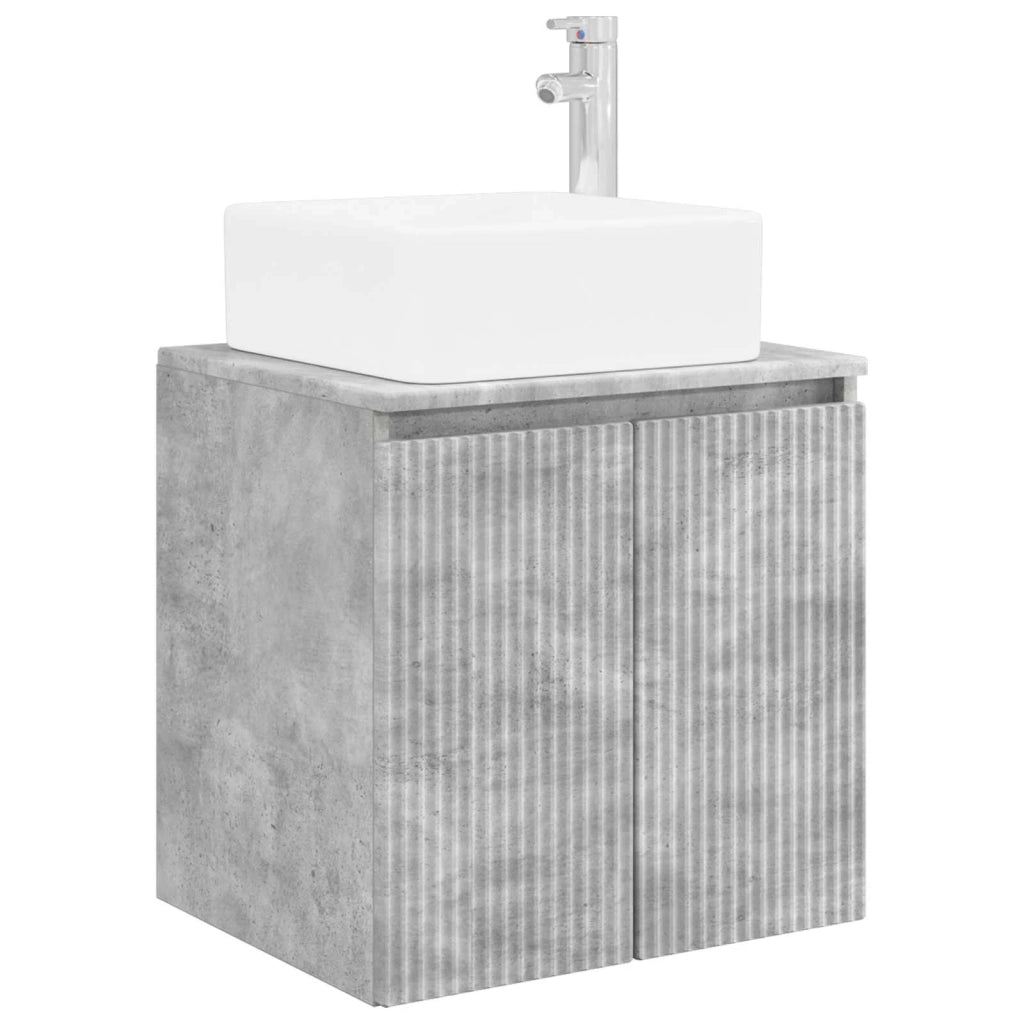Set di mobili per il bagno 3 pz Grigio Cemento 3406076