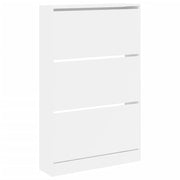 Scarpiera mobiletto portascarpe mobile per ingresso/corridoio/soggiorno 80 x 21 x 125,5 cm legno ingegnerizzato bianco 02_0021503