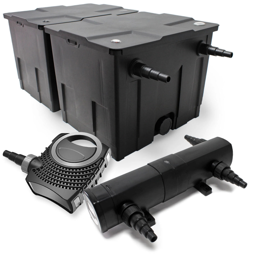 Set per laghetti Filtro biologico 60000l Pompa SuperEco 80W Chiarificatore UVC 24W