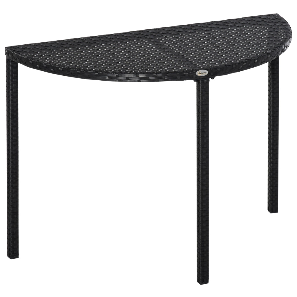 Tavolino da giardino ¨C zephmum ¨C Polyrattan, metallo, nero, 100x50x74 cm