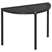 Tavolino da giardino ¨C zephmum ¨C Polyrattan, metallo, nero, 100x50x74 cm