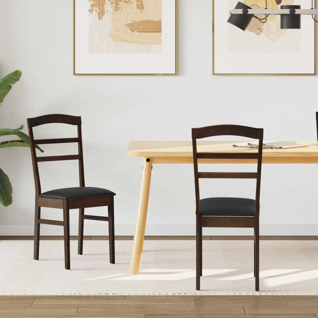 Sedia da pranzo 2 pz | Sedie da cucina Marrone chiaro e nero