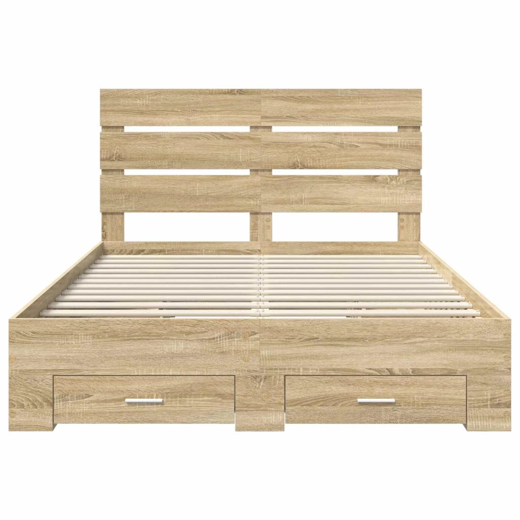 Struttura del letto con cassetto Rovere Sonoma 140 x 190 cm