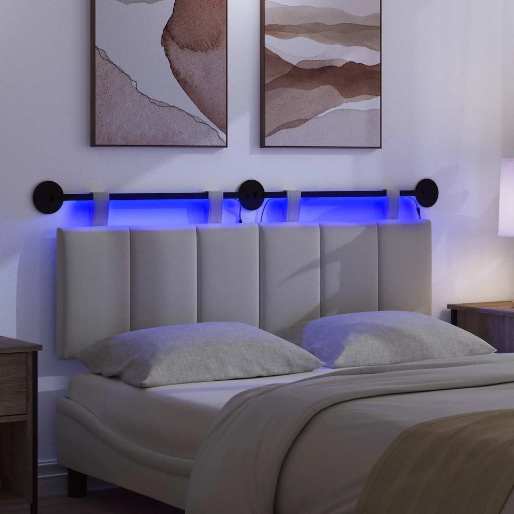 Testiera | Testata sospesa Con luce LED Bianco Tessuto