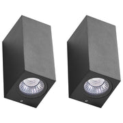 Set di 2 lampade da parete con LED in metallo di colore nero stile moderno contemporaneo