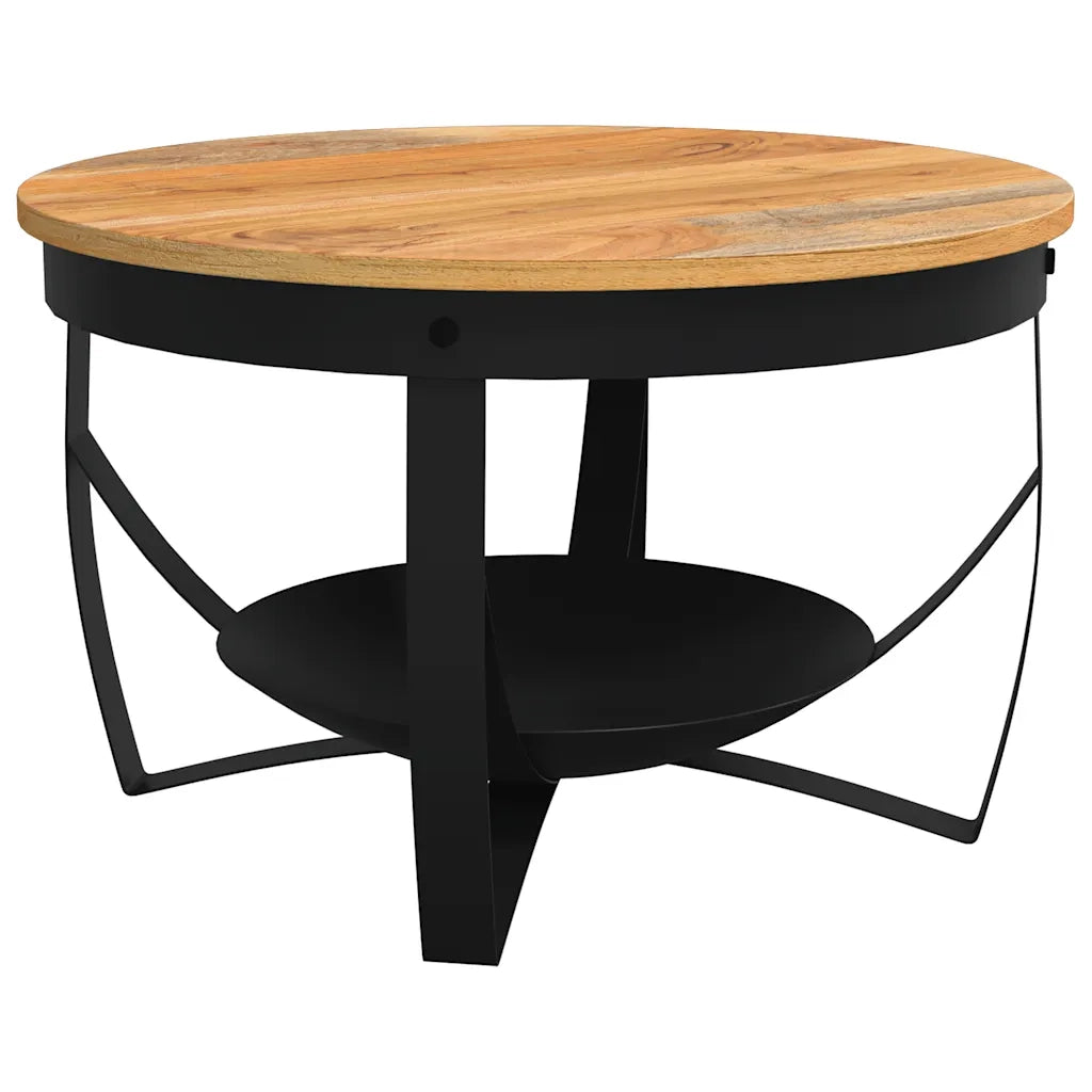 Tavolino da Salotto Ø68x43 cm in Legno Massello di Acacia 320795