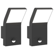 Applique con LED e Sensore 2 pz Nere in Alluminio Pressofuso CFW6338790