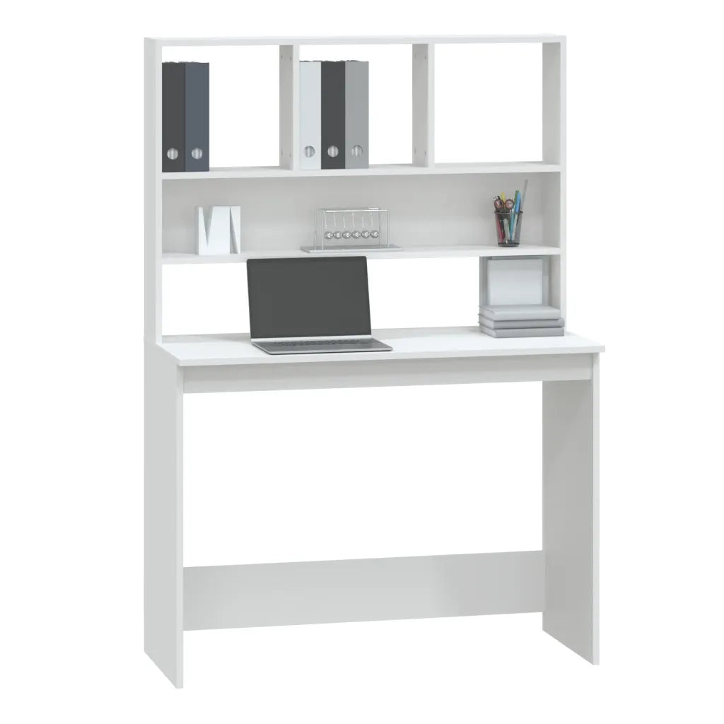 Scrivania con Mensole Bianca 102x45x148 cm in Legno Multistrato 823000