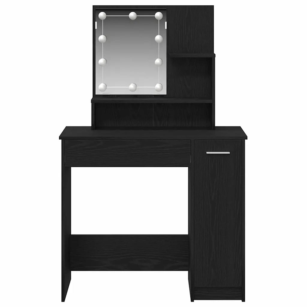Tavolo da Trucco con cassetto Rovere Nero 86,5 x 35 x 136 cm CFW8291037