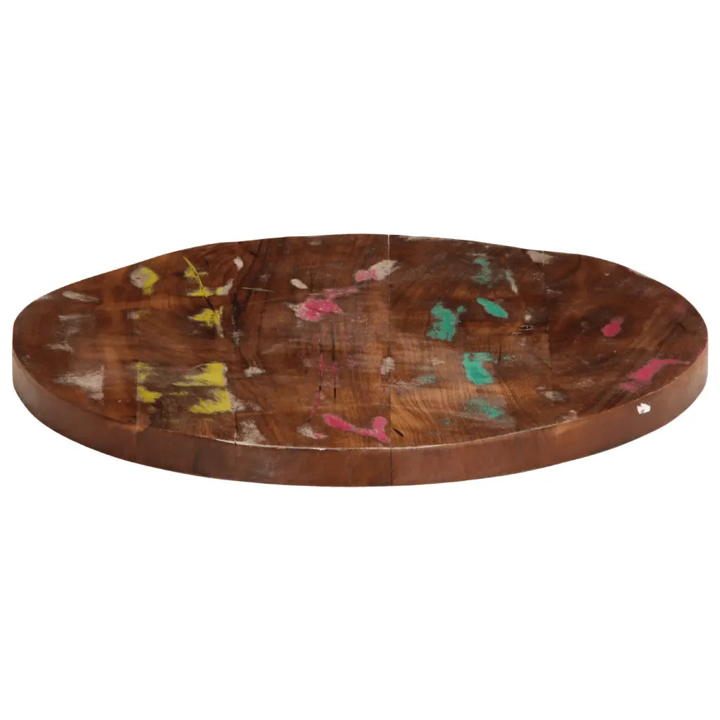 Piano per Tavolo Ø 60x1,5 cm Rotondo Legno Massello di Recupero 370023