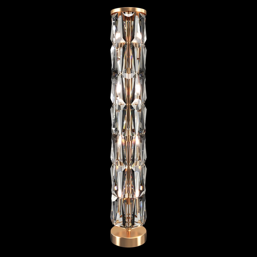 Maytoni lampada da terra contemporanea Puntes 8 luci E14 oro acciaio cristallo