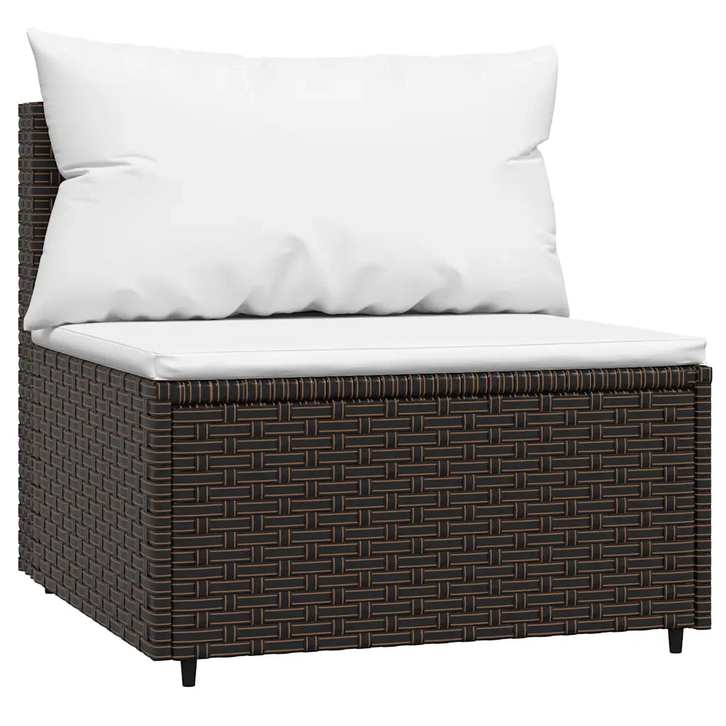 Set Mobili da Giardino 4 pz con Cuscini in Polyrattan Marrone CFW5429581