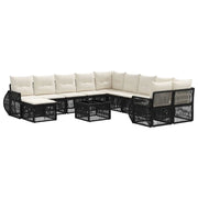 Set Divano da Giardino 12 pcs Nero polyrattan 3435619