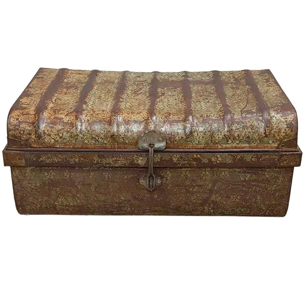 Valigia artigianale in metallo, 67x37x25h cm