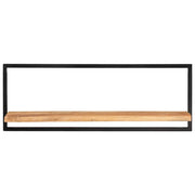 Mensole Parete 2pz-Set di 2 Scaffale a parete 100x24x35 cm Legno Massello Acacia e Acciaio