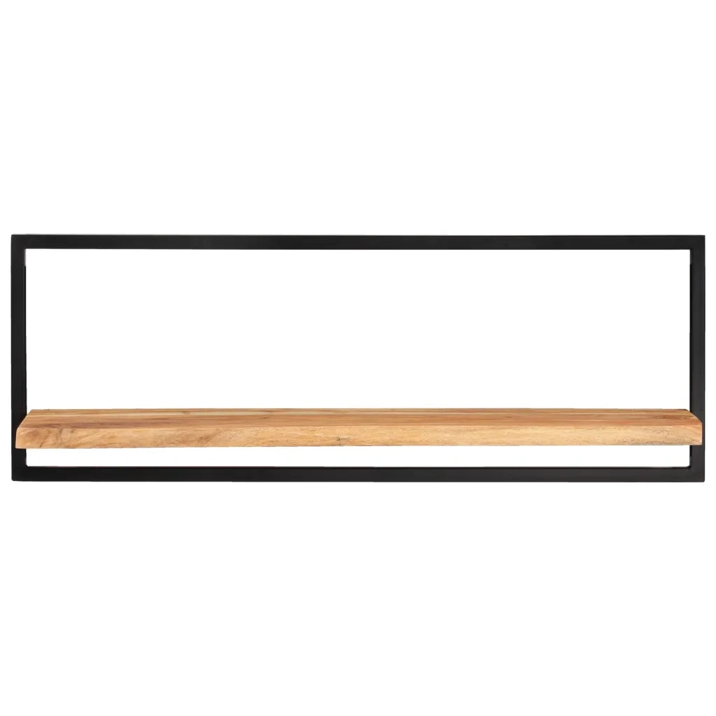 Mensole Parete 2pz-Set di 2 Scaffale a parete 100x24x35 cm Legno Massello Acacia e Acciaio