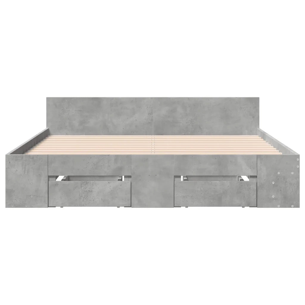 Giroletto Cassetti Grigio Cemento 140x190 cm Legno Multistrato 3280765