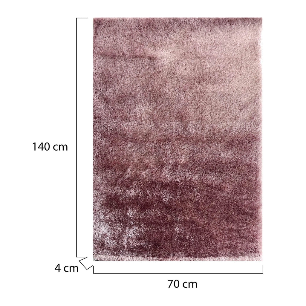 Latemeri, Tappeto Altezza Pelo 35 mm 100% Poliestere, 140x70 cm Rosa Quarzo
