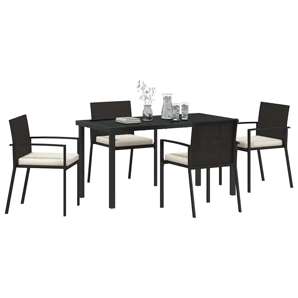 Set da Pranzo per Giardino 5 pcs Nero 3379235