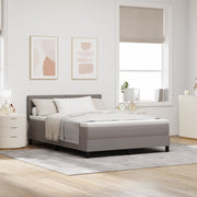 Letto Box Spring con Materasso e LED Taupe 140x200 cm Tessuto