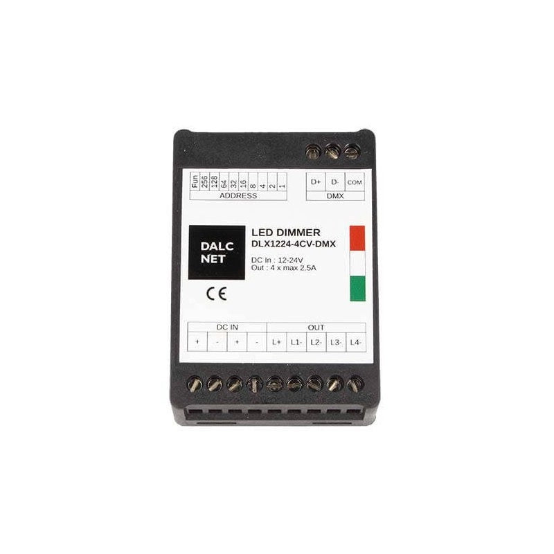 DLX1224-4CV-DMX Led Dimmer DMX512 4 Canali RGB RGBW