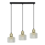 Lampada a sospensione Lumi 3 luci nero oro Milagro
