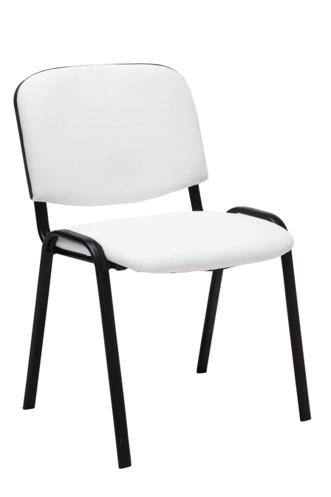 Set 4 Sedie Ufficio Ken Imbottite In Similpelle bianco