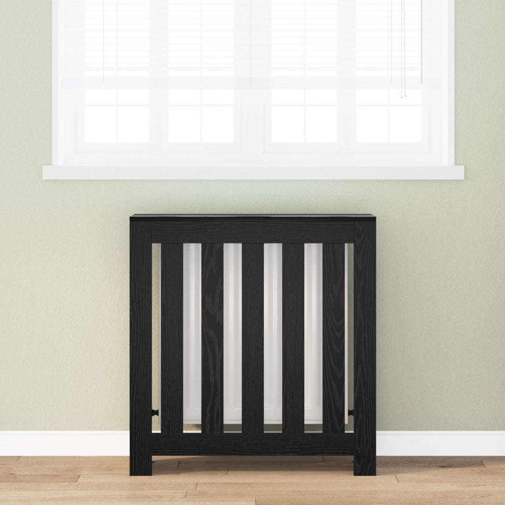 Copertura per Termosifoni Rovere Nero 78x20x82 cm Legno ingegnerizzato