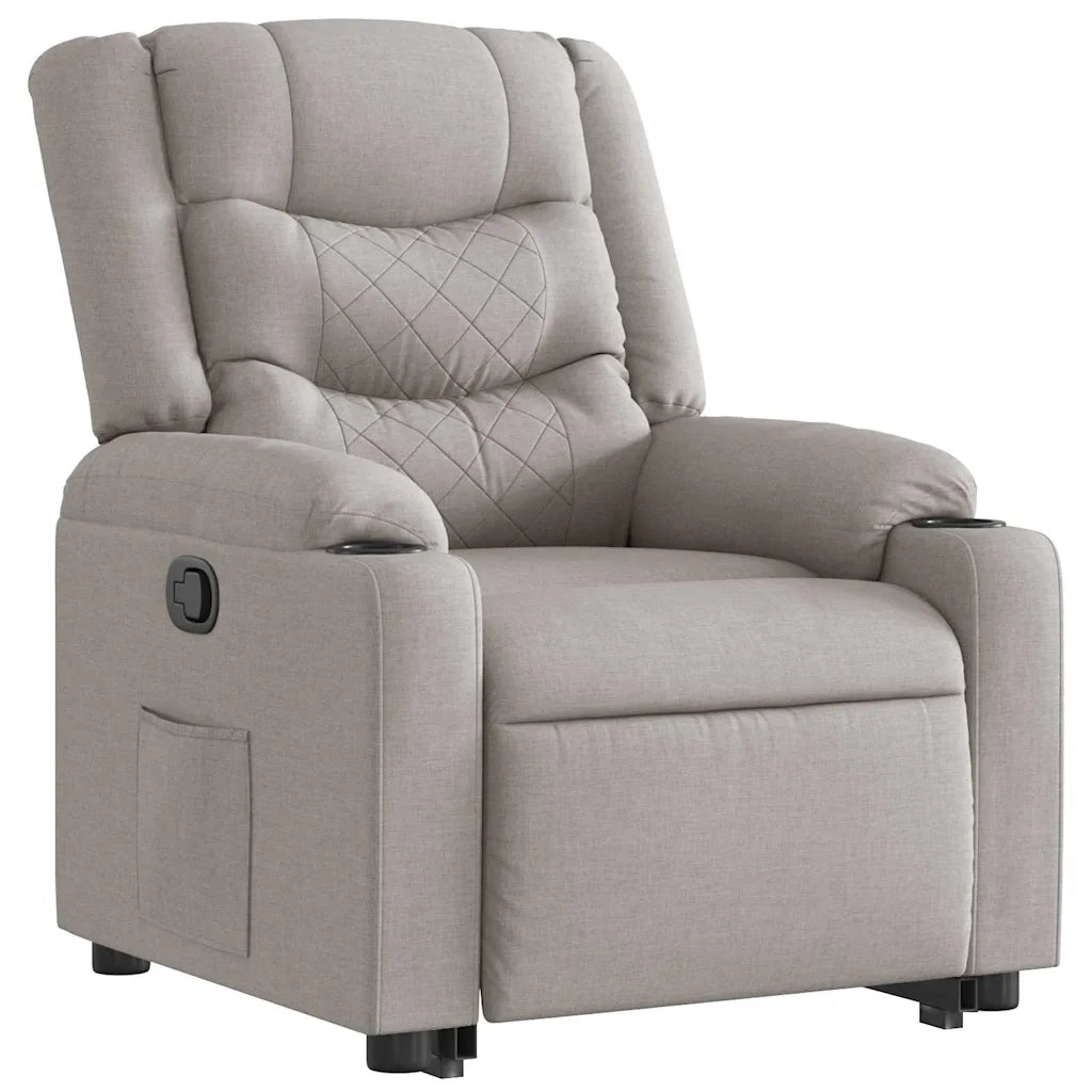 Poltrona Alzapersona Reclinabile Grigio Nuvola in Tessuto 3310267