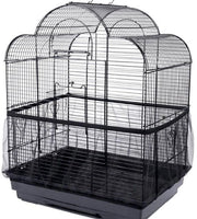 Casa per Uccelli Rok - Struttura Adattabile a Cinghia Elastica - Reticolo Leggero - Cornice - Cappa Stoffosa - Nero - Ambiente di Riposo Comodo per gli Uccelli - Casa per Uccelli Rok