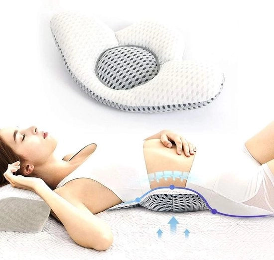 Cuscino lombare premium - Sostegno dorsale per letto - Cuscino per schiena - Cuscino lombare a tre lati per schiena - Allevia dolori alla schiena e alla zona lombare - Sostegno aggiuntivo - Sonno confortevole