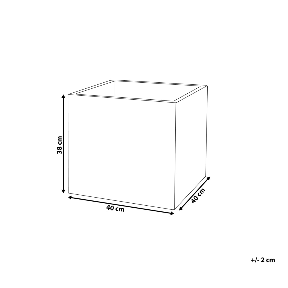 Vaso per piante fioriera in fibra nera solida quadrata 40 x 38 cm resistente ai raggi UV