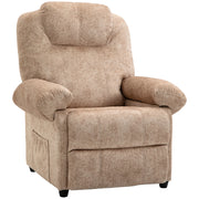 Poltrona Relax Reclinabile Manuale con Poggiapiedi in Tessuto Beige ¨C Minimal ¨C 100x100x90