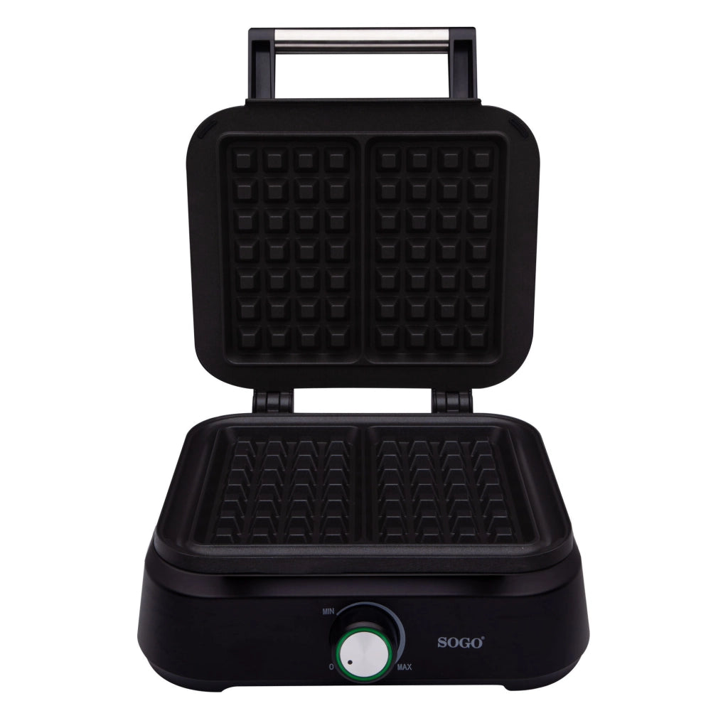 Macchina per waffle belgi elettrica, piastre 17x10,5 cm, 1500W, controllo temperatura, rivestimento antiaderente - SOGO