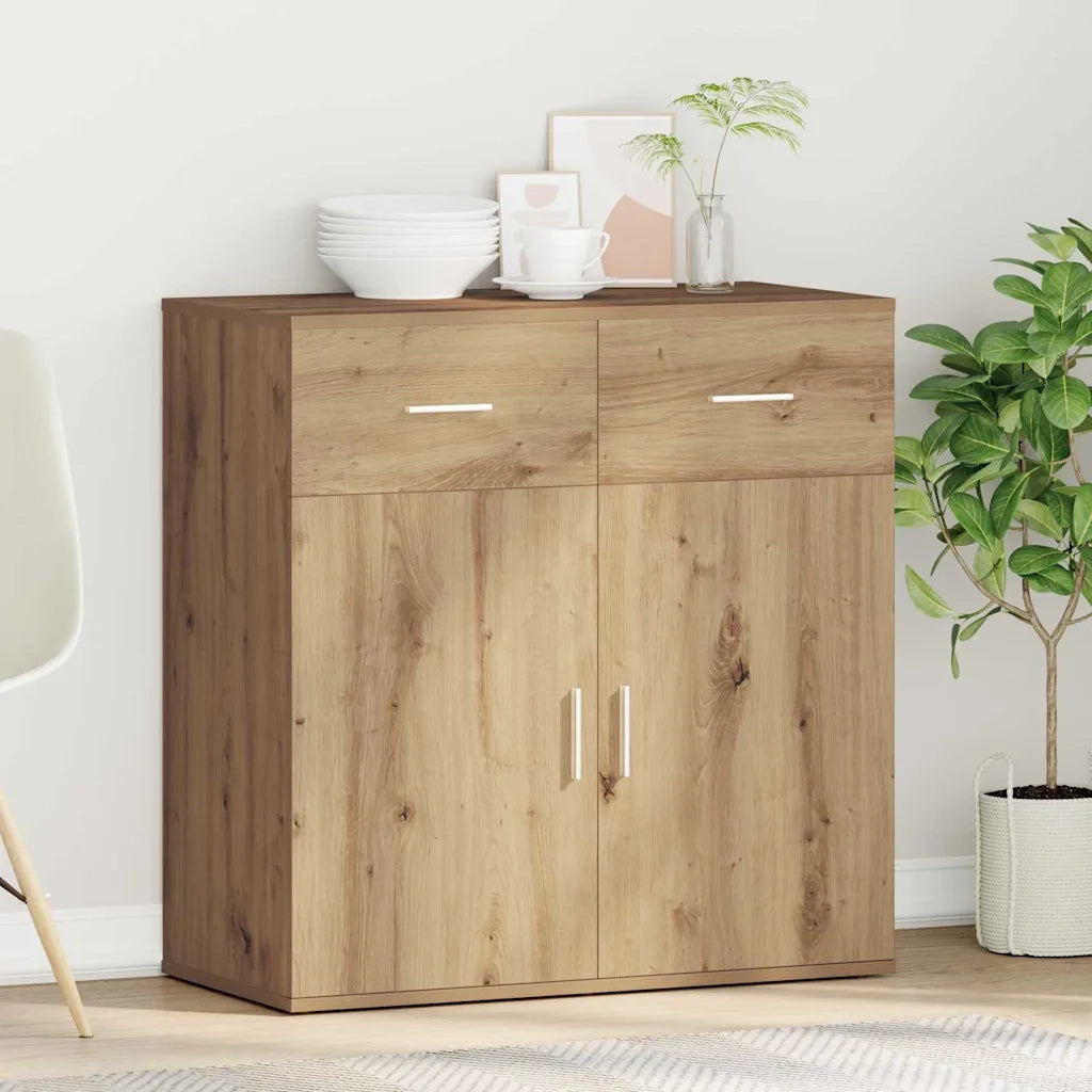 vidaXL Credenza rovere artigianale 79 x 38 x 80 cm Legno multistrato