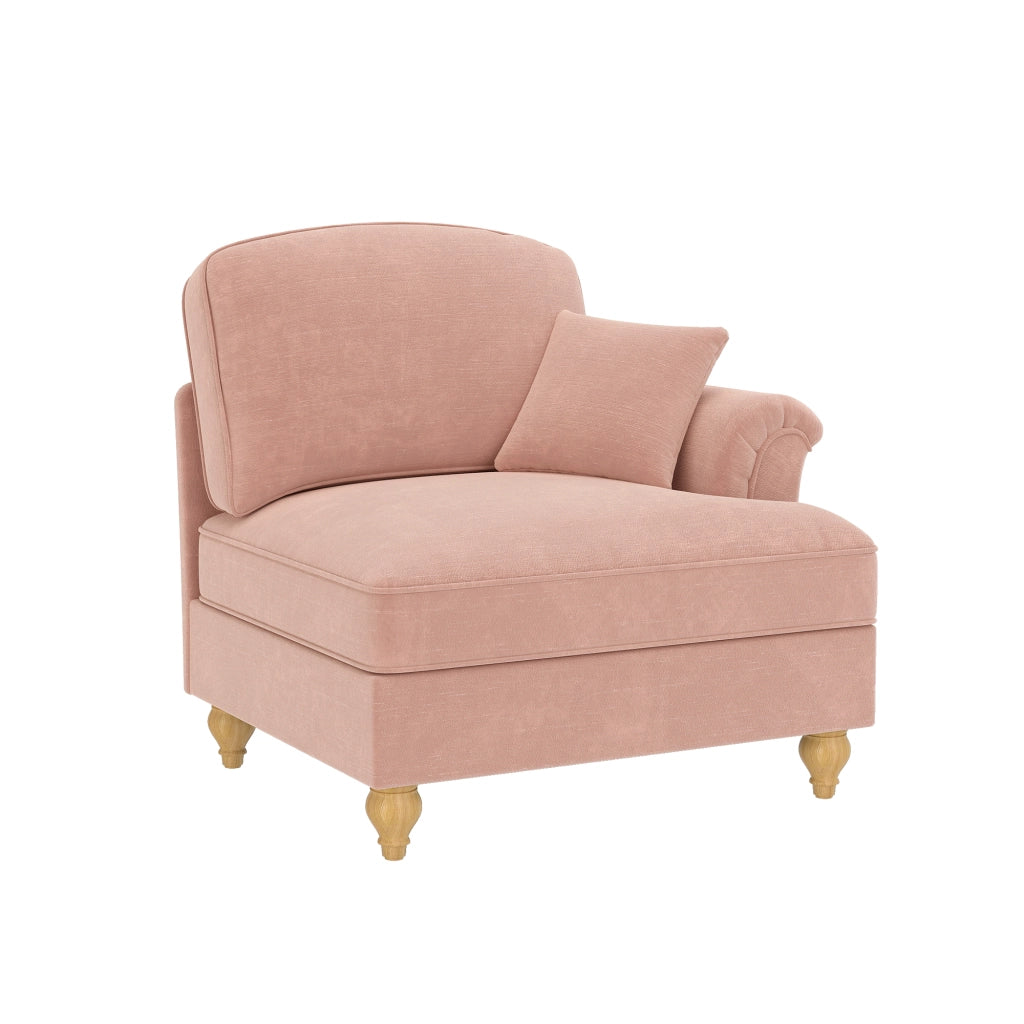 Divano RSF Windsor Chaise Longue ¨C MINIMAL ¨C Velluto Rosa con Cuscini
