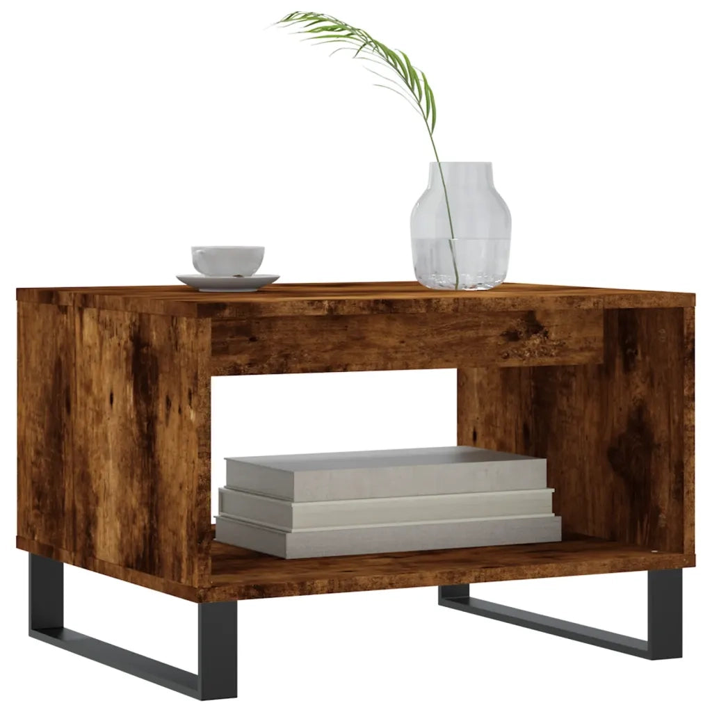 Tavolino da Salotto-Tavolino da soggiorno-Tavolo Rovere Fumo 60x50x40 cm Legno Multistrato 828083