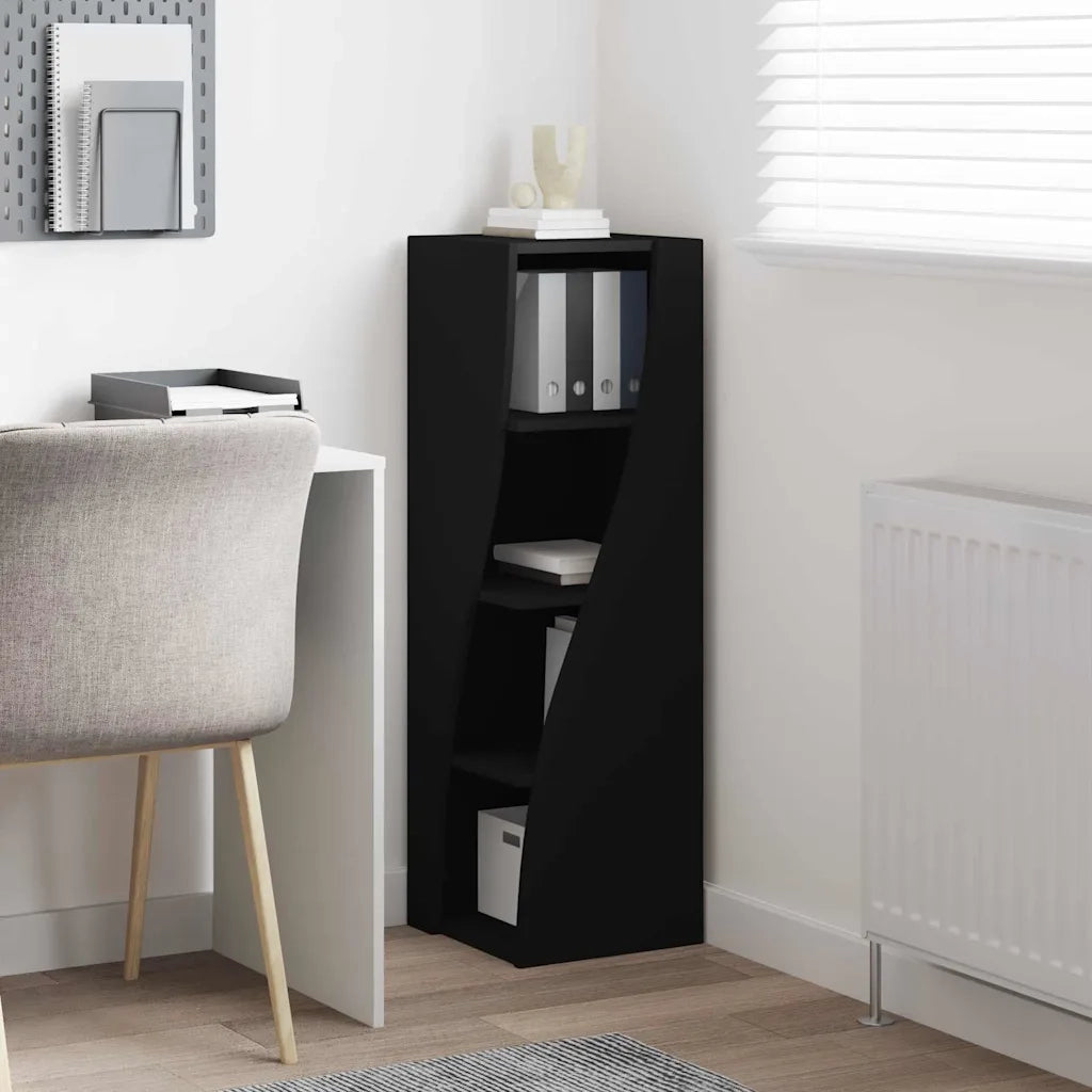 Mobile angolare Nero 32x32x102cm Legno multistrato 889856
