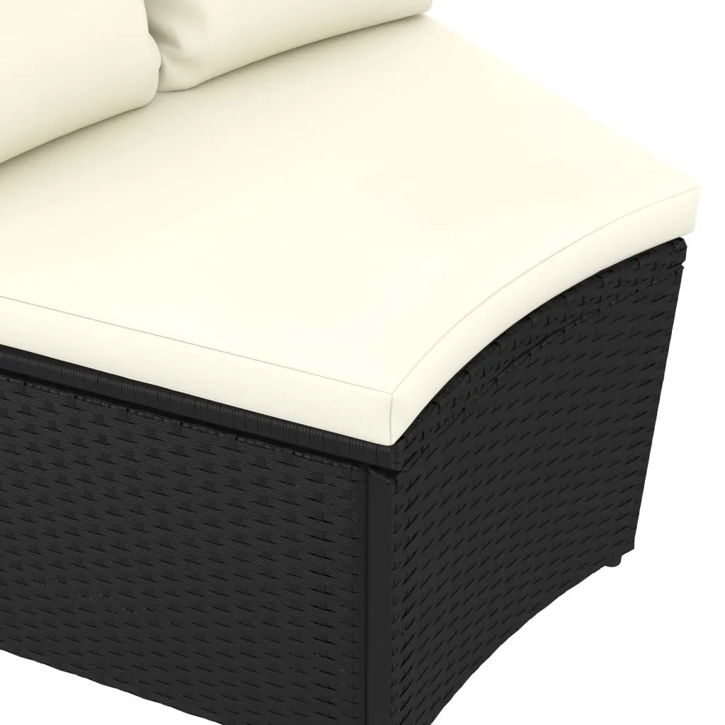 Set Divani da Giardino 7 pz con Cuscini in Polyrattan Nero cod mxl 36166
